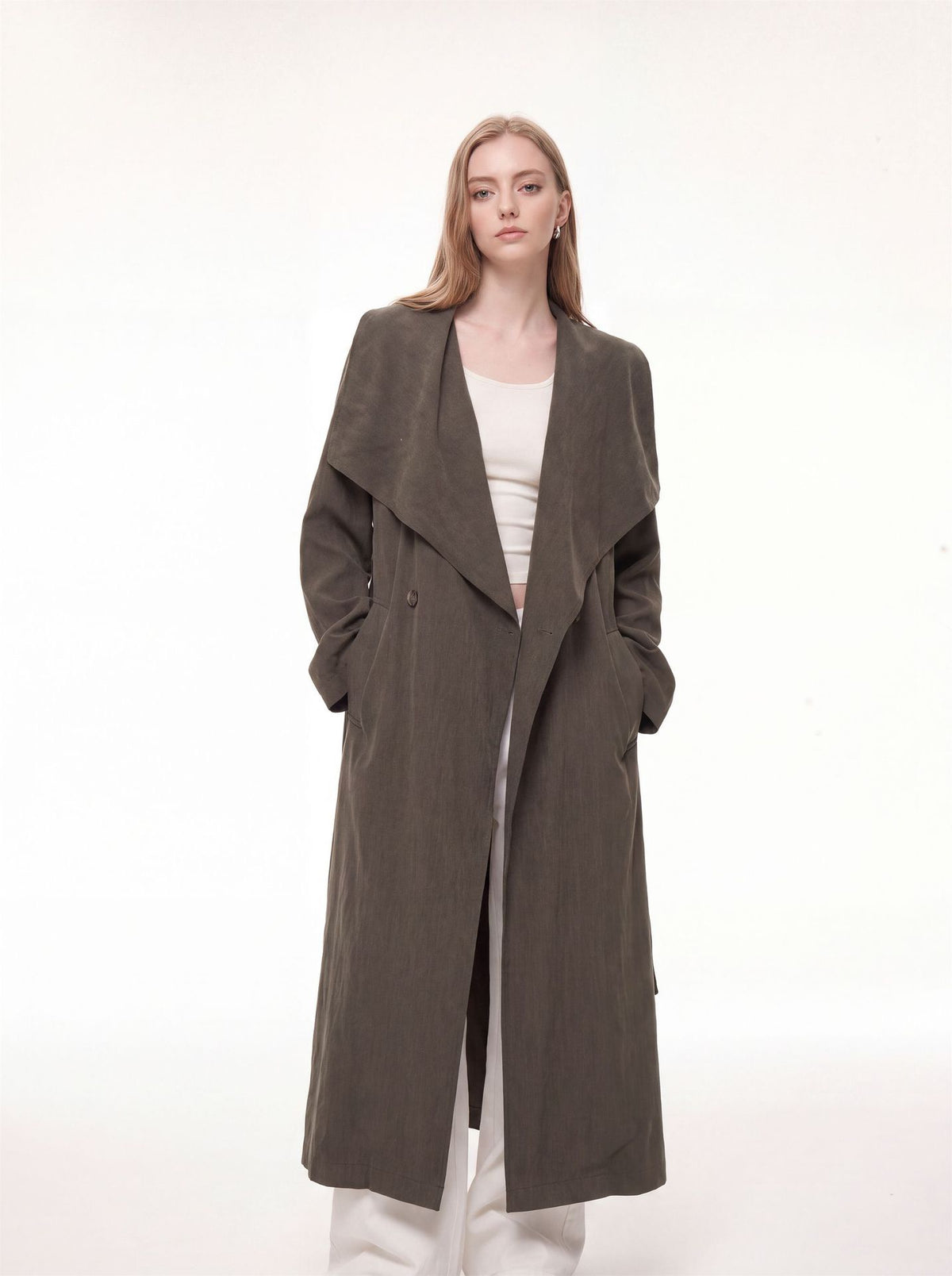 Elara Longline Cotton Trench Coat