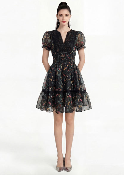 Celeste Noir Floral Maxi Dress