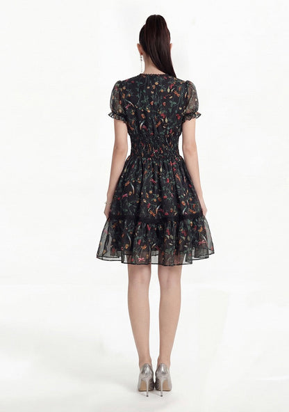 Celeste Noir Floral Maxi Dress