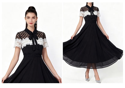 Vivienne Noir Lace Maxi Dress