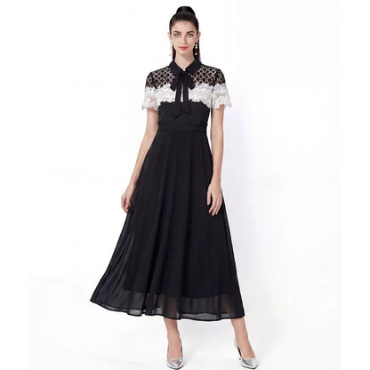 Vivienne Noir Lace Maxi Dress