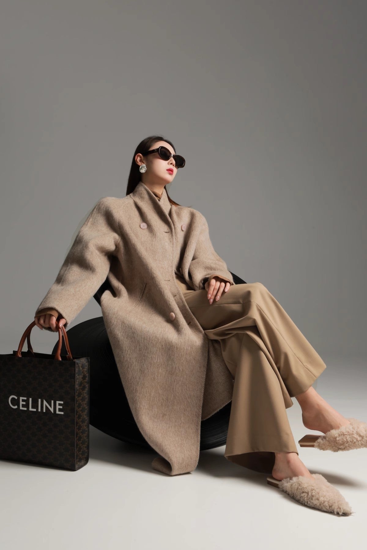 Alpaca Wool Double-Collar Coat