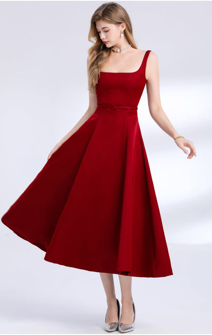 French Style Satin Slip Maxi Dress