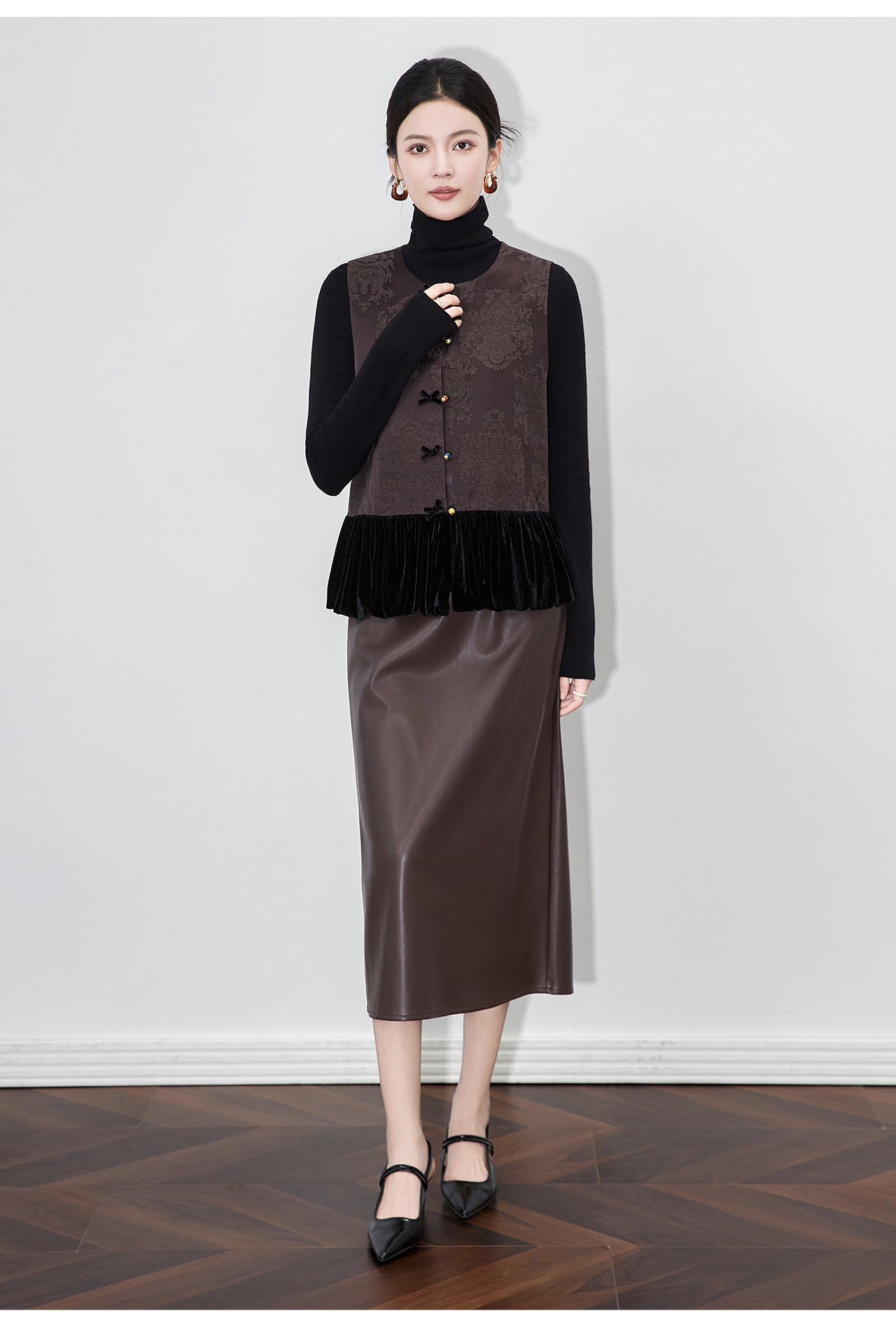 Jacquard Velvet Vest Jacket