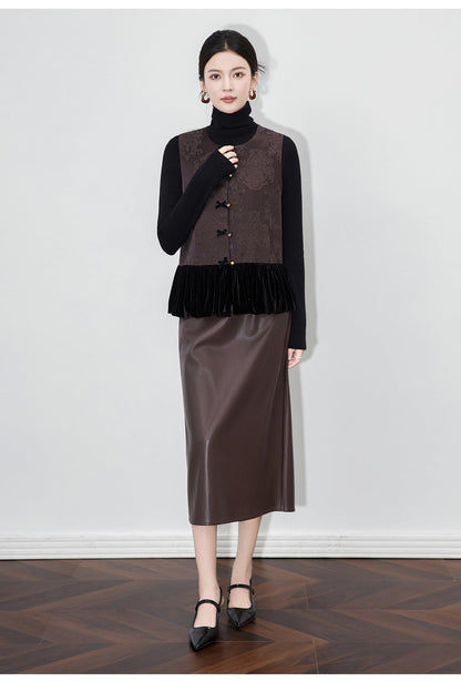 Jacquard Velvet Vest Jacket