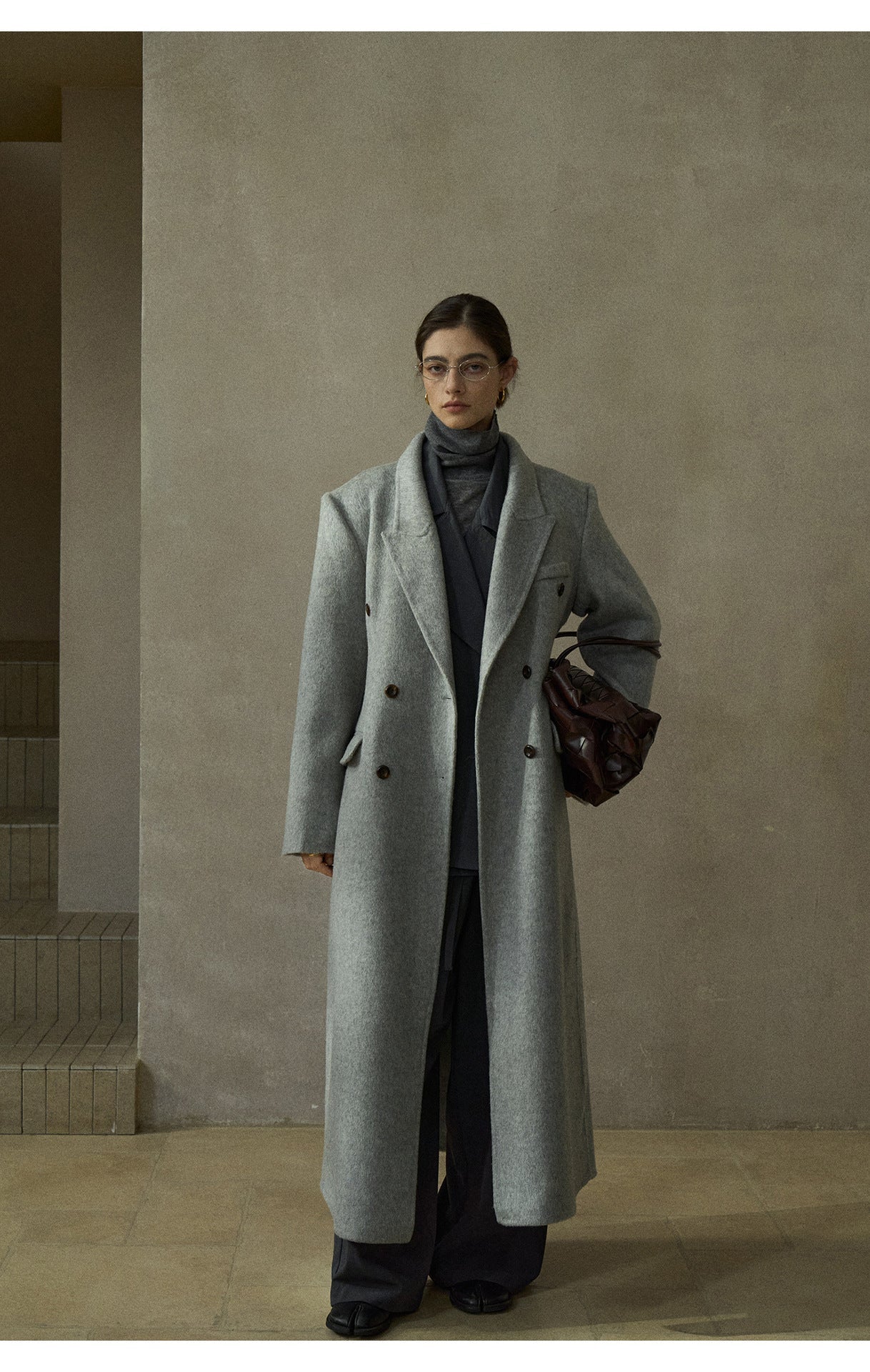 Classic Wool Belted Long Jacket Coat