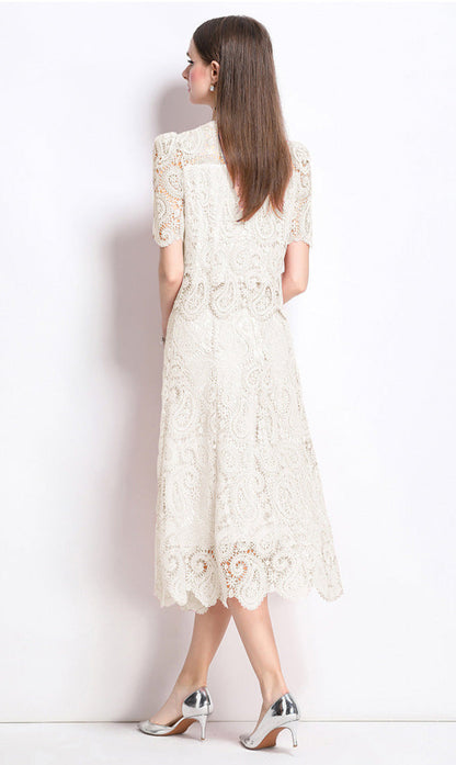 Retro Waterproof Lace Two-Piece Set