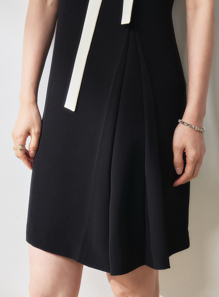 Contrast Bow Strap Midi Dress