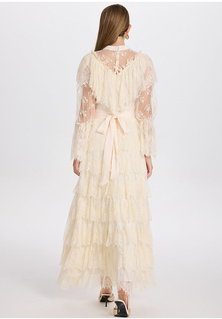 French Elegance Tulle-Layered Crystal Princess Gown