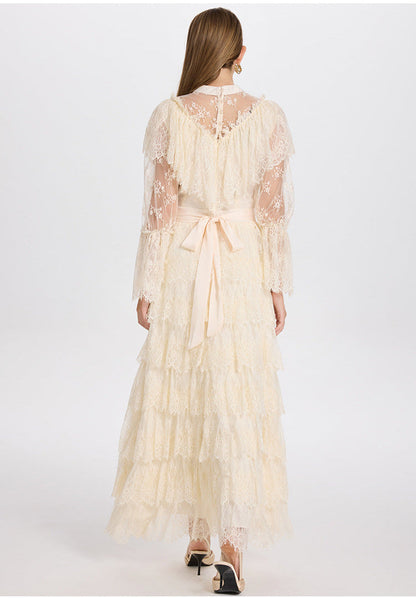 French Elegance Tulle-Layered Crystal Princess Gown