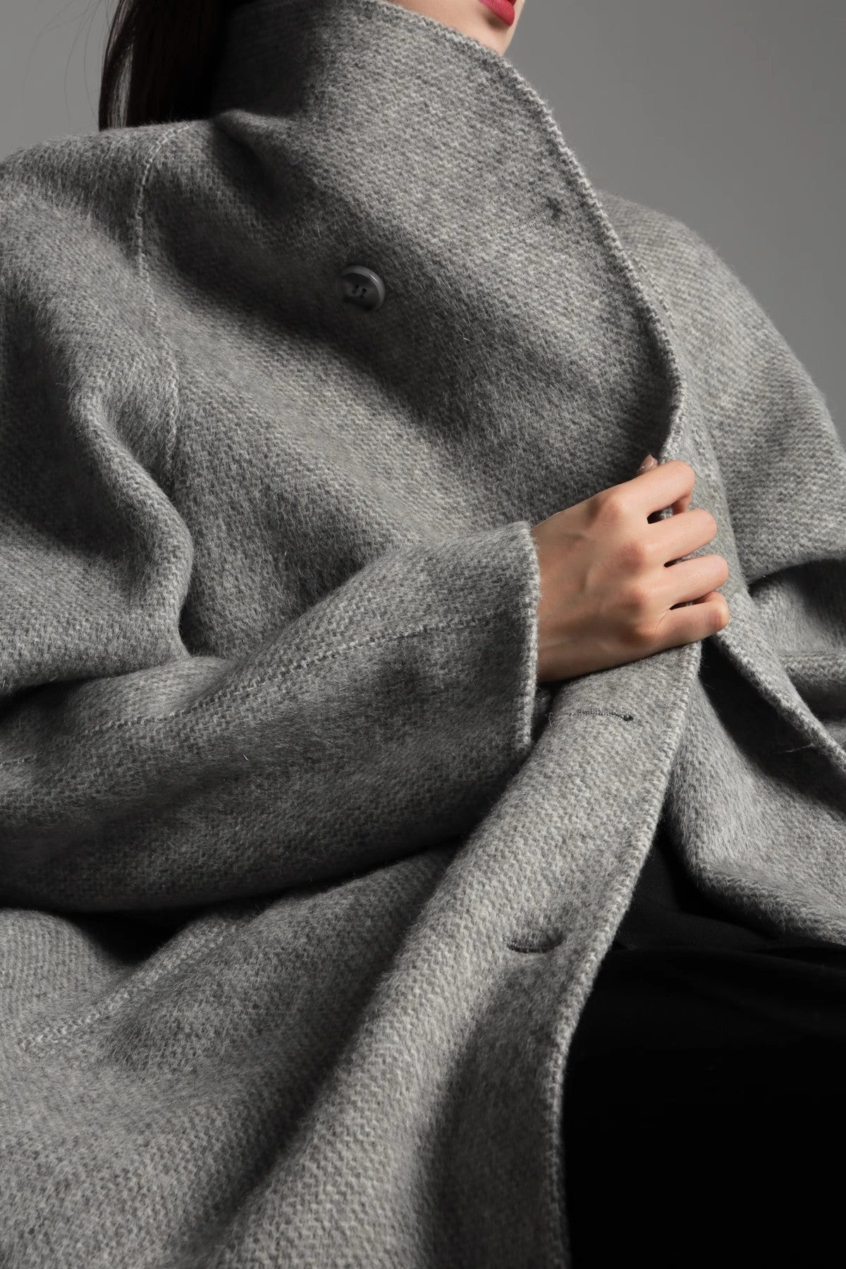 Alpaca Wool Double-Collar Coat