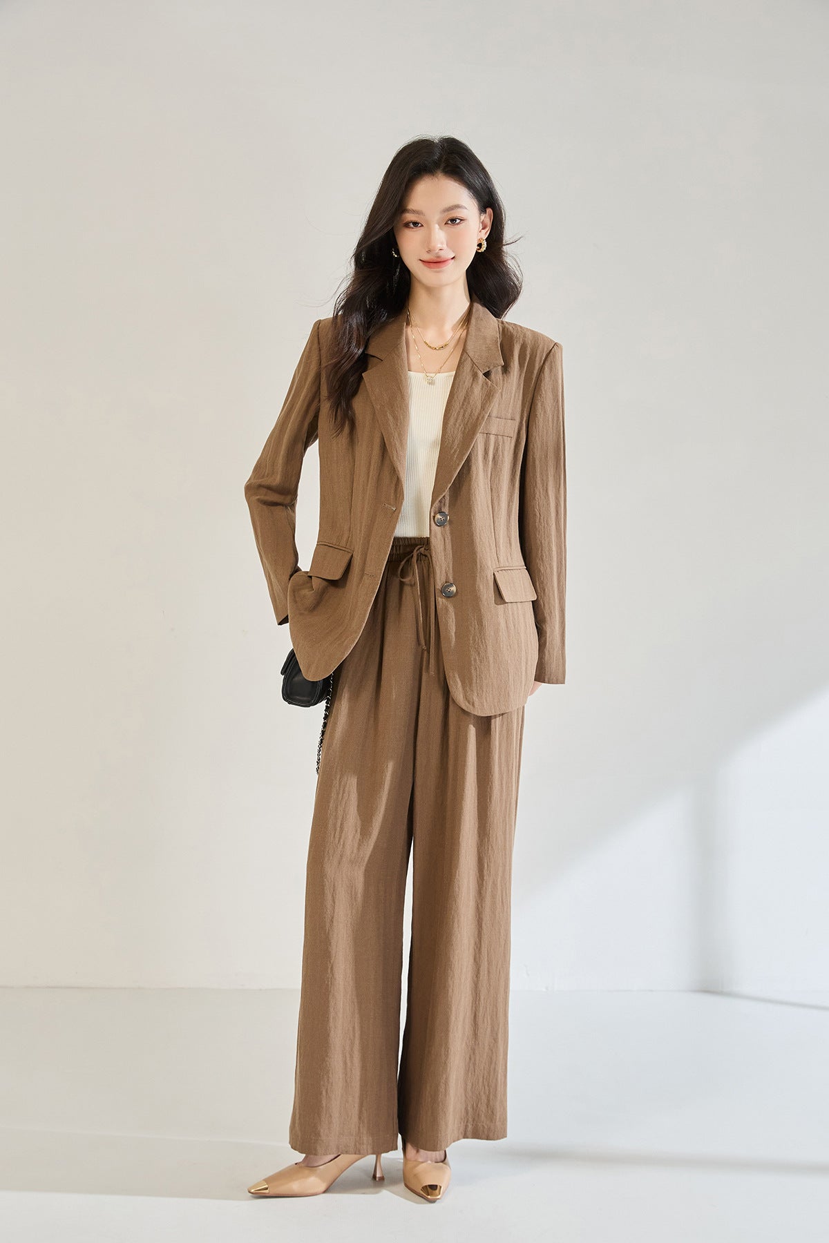 Tencel Linen Blend Tailored Suit Set