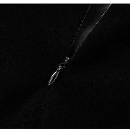 3D Floral Knit Top + Velvet Skirt Set – Elegant French Winter Ensemble