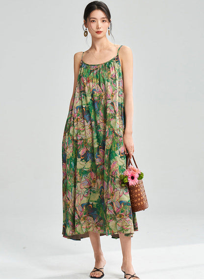 Floral Retro Sleeveless Loose Summer Dress