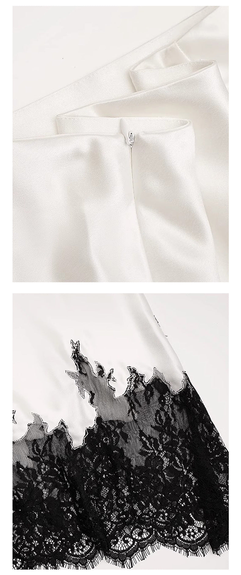 Lace-Trimmed Acetate Satin Maxi Skirt