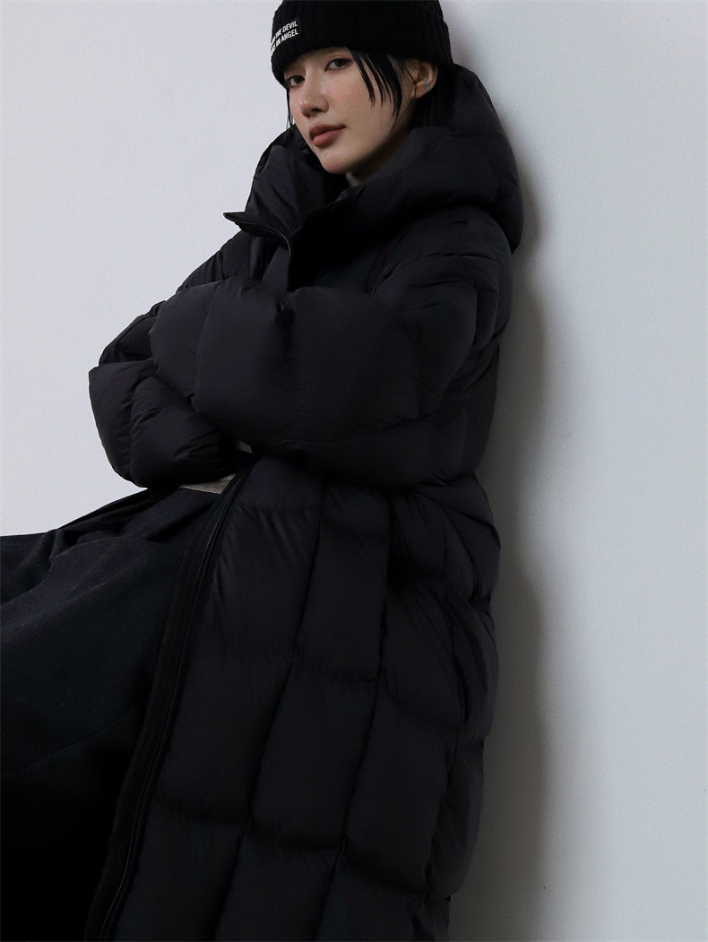 Long Hooded Duck Down Coat
