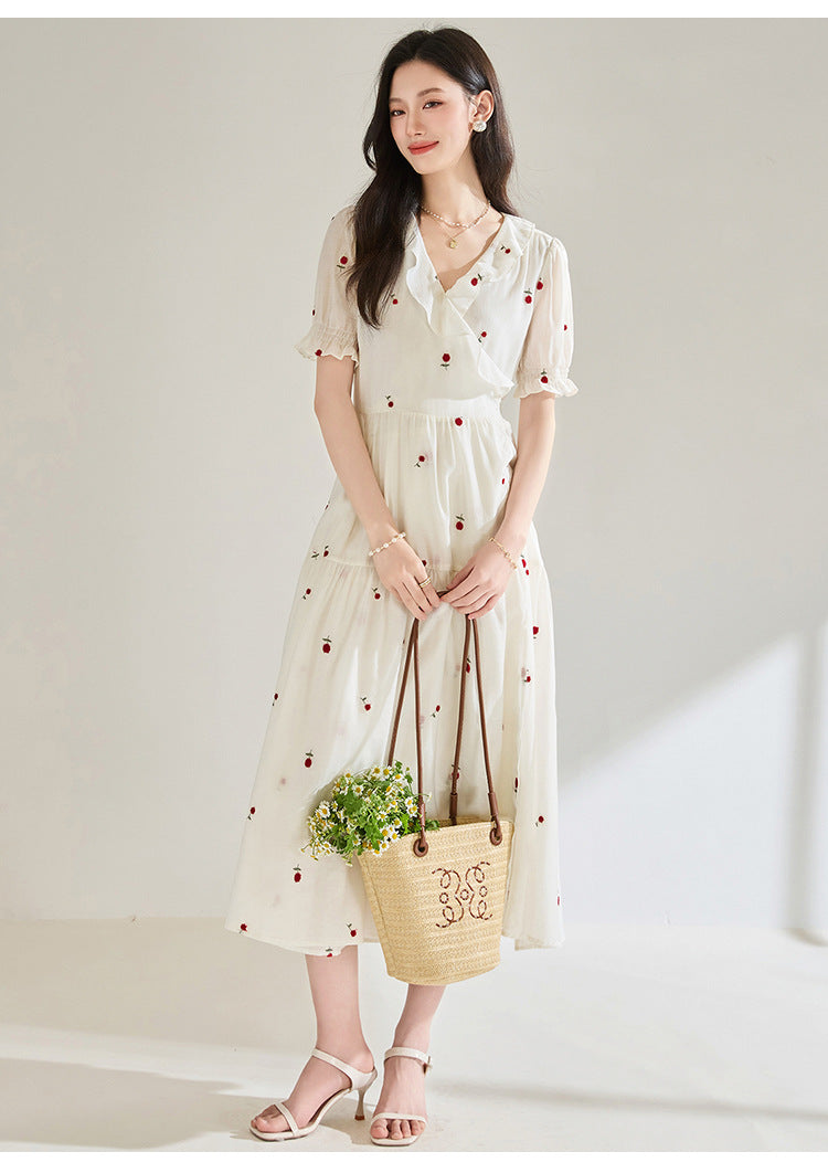 Valeria Embroidered Summer Midi Dress
