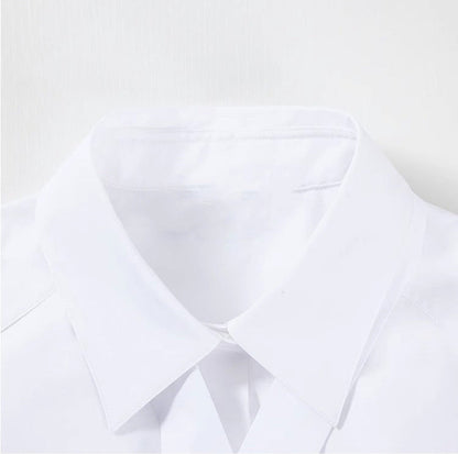 Detachable Tie Cropped Shirt