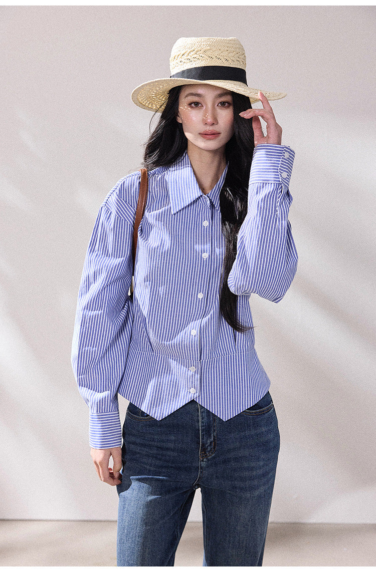Celeste Blue Striped Shirt
