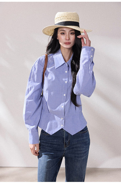 Celeste Blue Striped Shirt