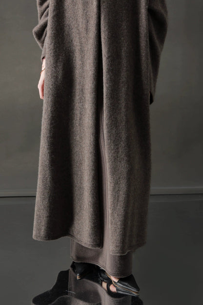 Minimalist Cashmere-Blend Wool Long Cardigan
