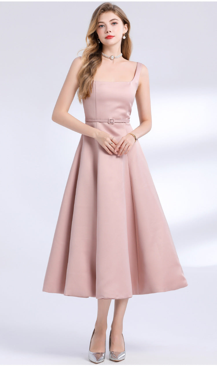 French Style Satin Slip Maxi Dress