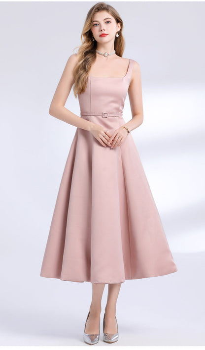 French Style Satin Slip Maxi Dress