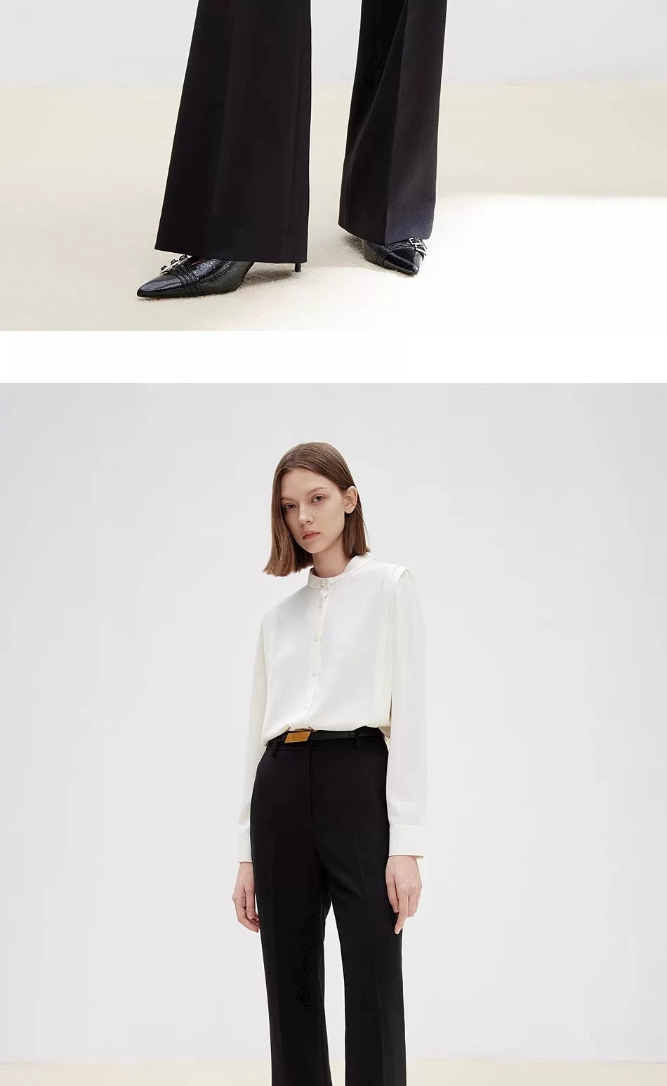 Elegant Black Straight-Leg Dress Pants