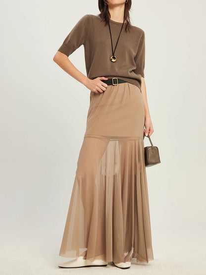 Urban Edge Tulle Panel Maxi Skirt