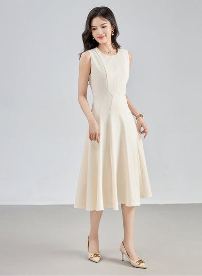 Wool-Blend Midi Dress with Pockets