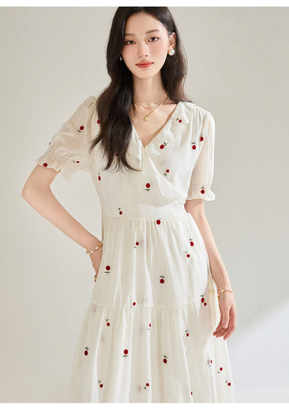 Valeria Embroidered Summer Midi Dress