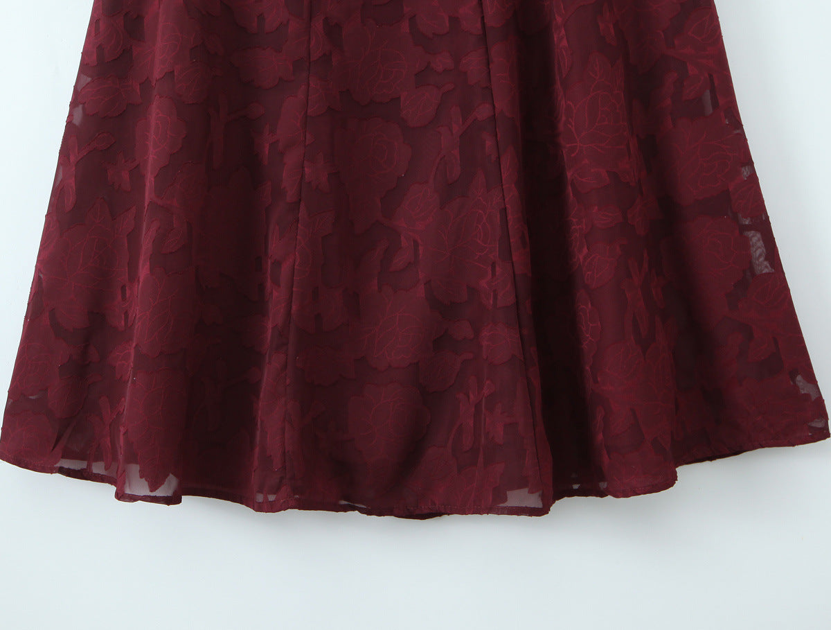 Strappy Backless Jacquard Maxi Dress