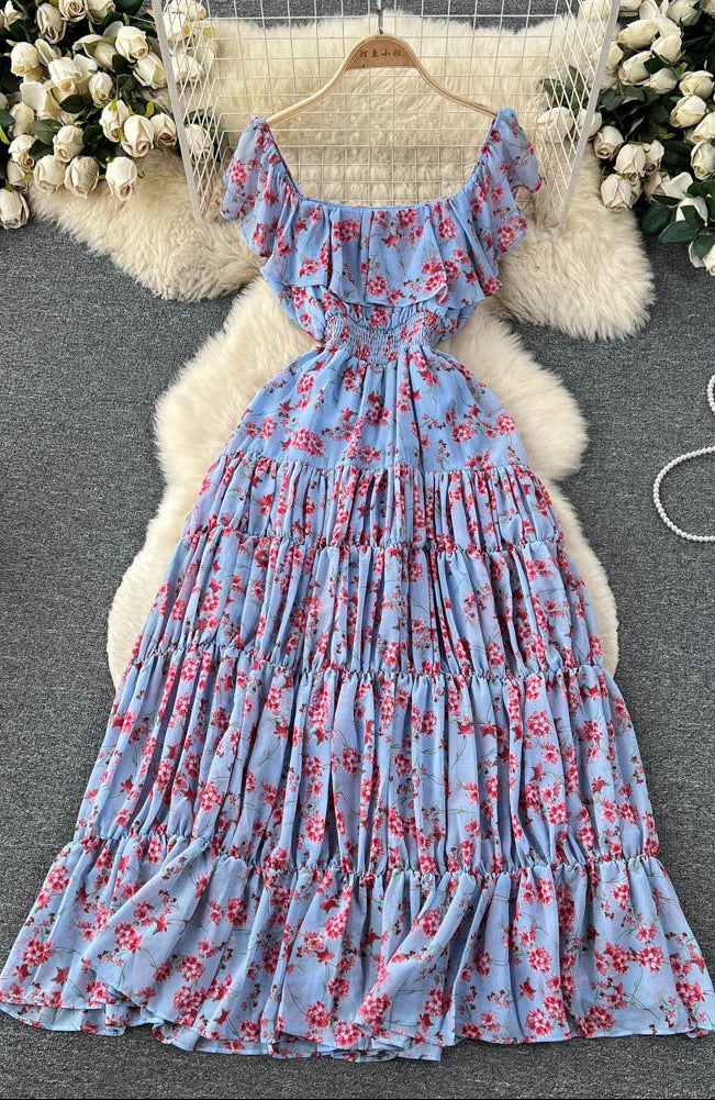 Flora Ruffle Sleeve French Dress