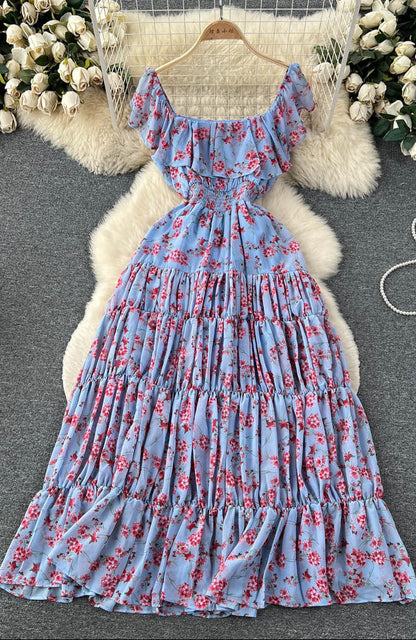 Flora Ruffle Sleeve French Dress
