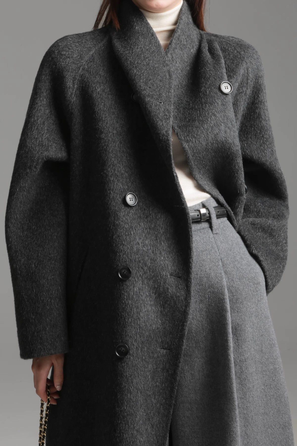Alpaca Wool Double-Collar Coat
