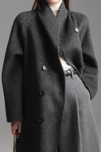 Alpaca Wool Double-Collar Coat