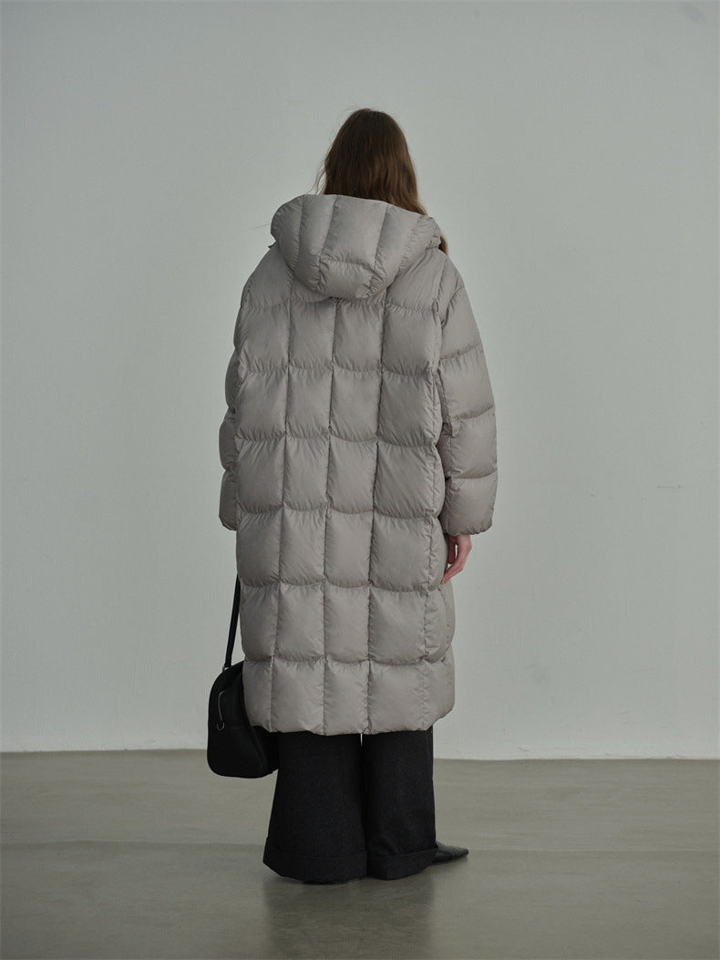 Long Hooded Duck Down Coat