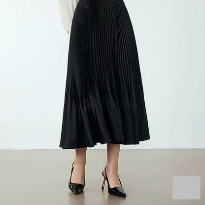 Shimmer Pleated Mermaid Midi Skirt