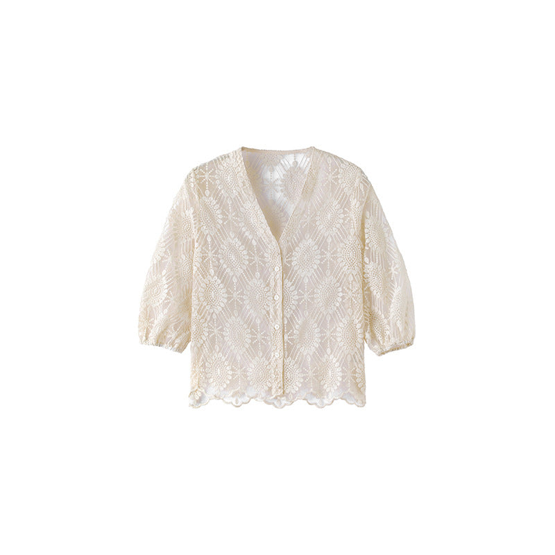 Elodie Lace Embroidered Blouse