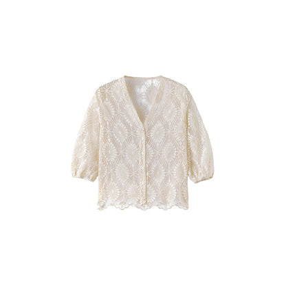 Elodie Lace Embroidered Blouse
