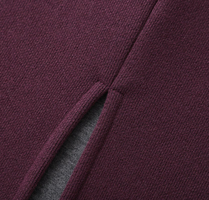 Soft Wool-Blend Hooded Jacket & Elastic Waist Skirt Set