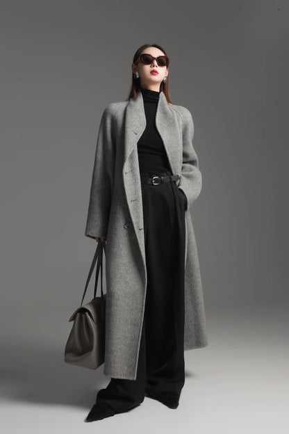 Alpaca Wool Double-Collar Coat