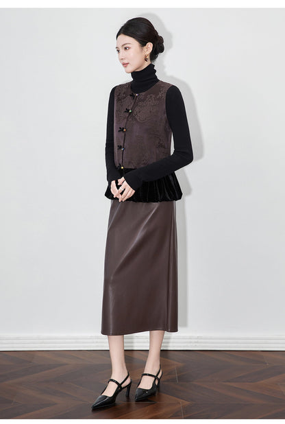 Jacquard Velvet Vest Jacket