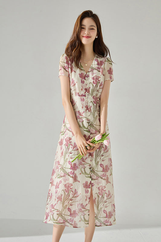 Aurielle Iris Floral Midi Dress
