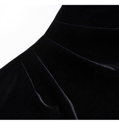 French Velvet Lace Embroidered Slim Dress