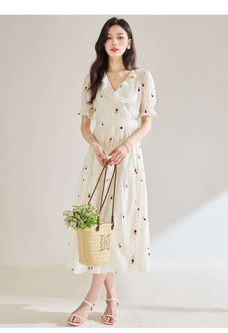 Valeria Embroidered Summer Midi Dress
