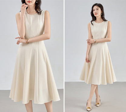 Wool-Blend Midi Dress with Pockets