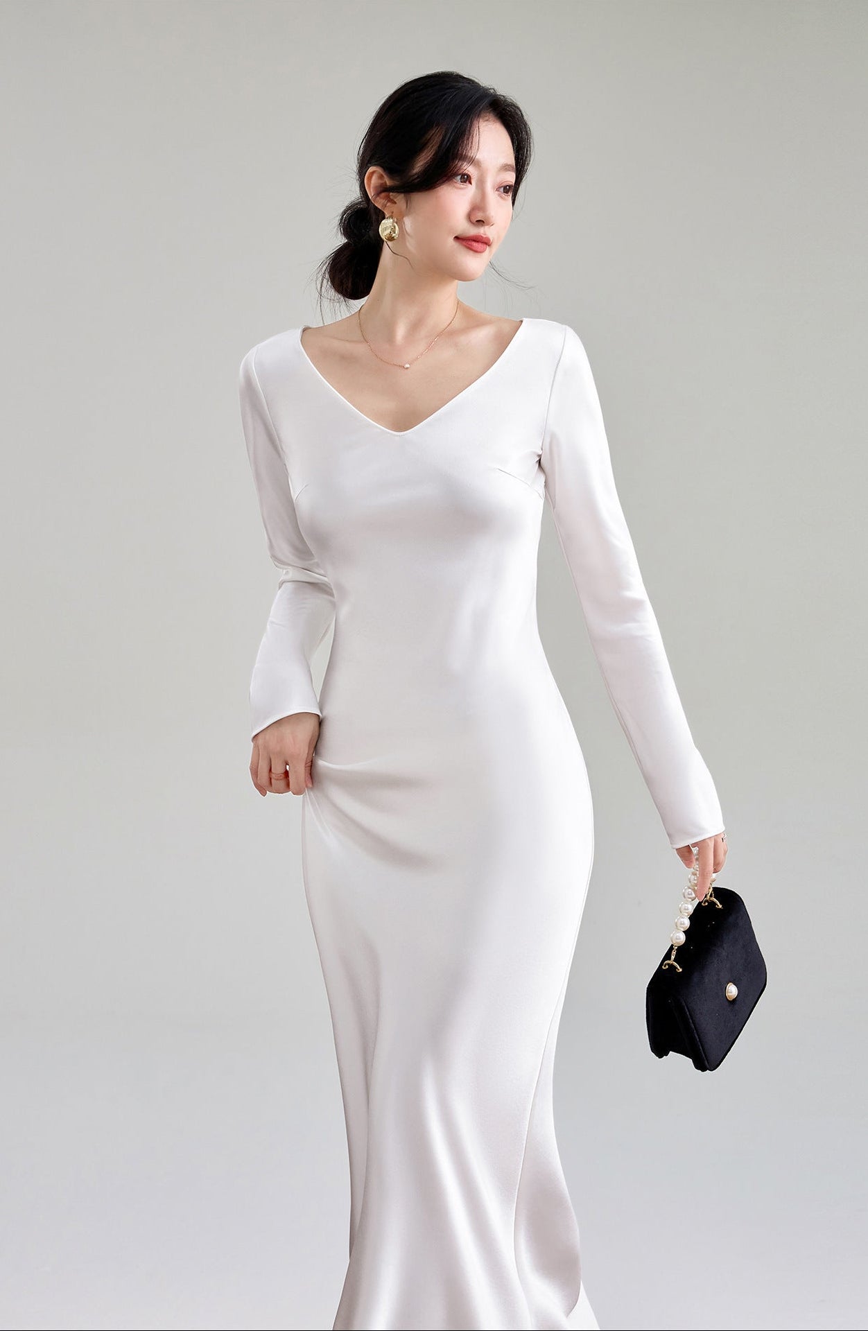 Celeste Bias Satin Dress