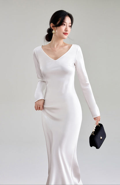 Celeste Bias Satin Dress