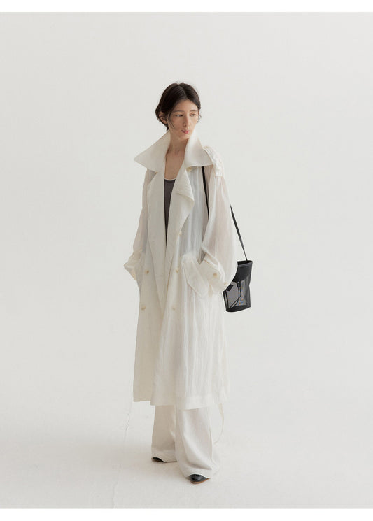 Satin Shine Sleeveless Summer Trench – One Size